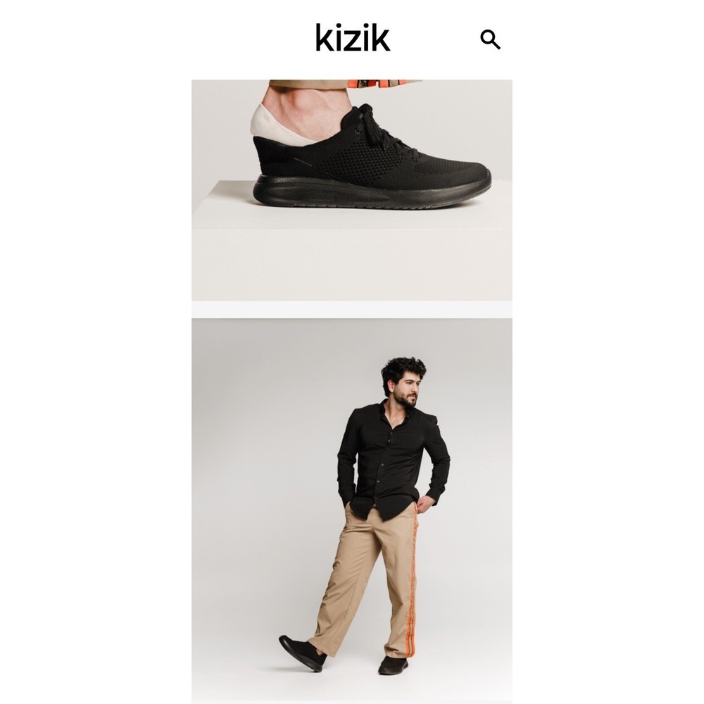 Kizik Mens 10.5 Wide Lima Hands Free Slip 0n Shoes Blackout Comfort Athletic